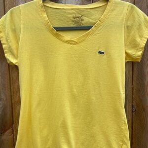 Lacoste Women's Short Sleeve Yellow Tee